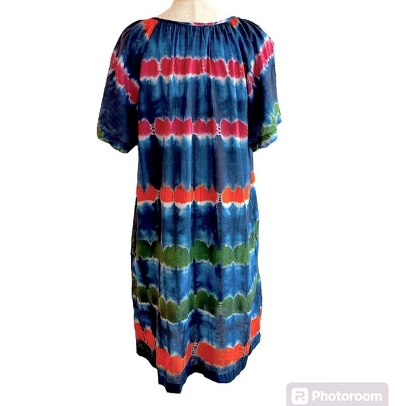 Anthropologie Velvet By Graham & Spencer Striped Tie Dye Mini Dress Size Small - Picture 7 of 11